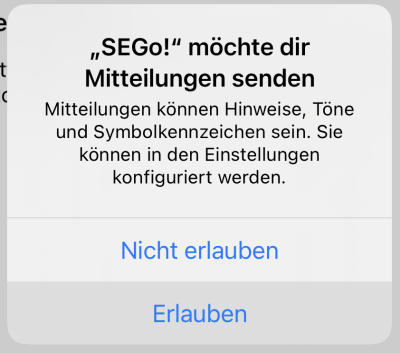 Mitteilungen erlauben